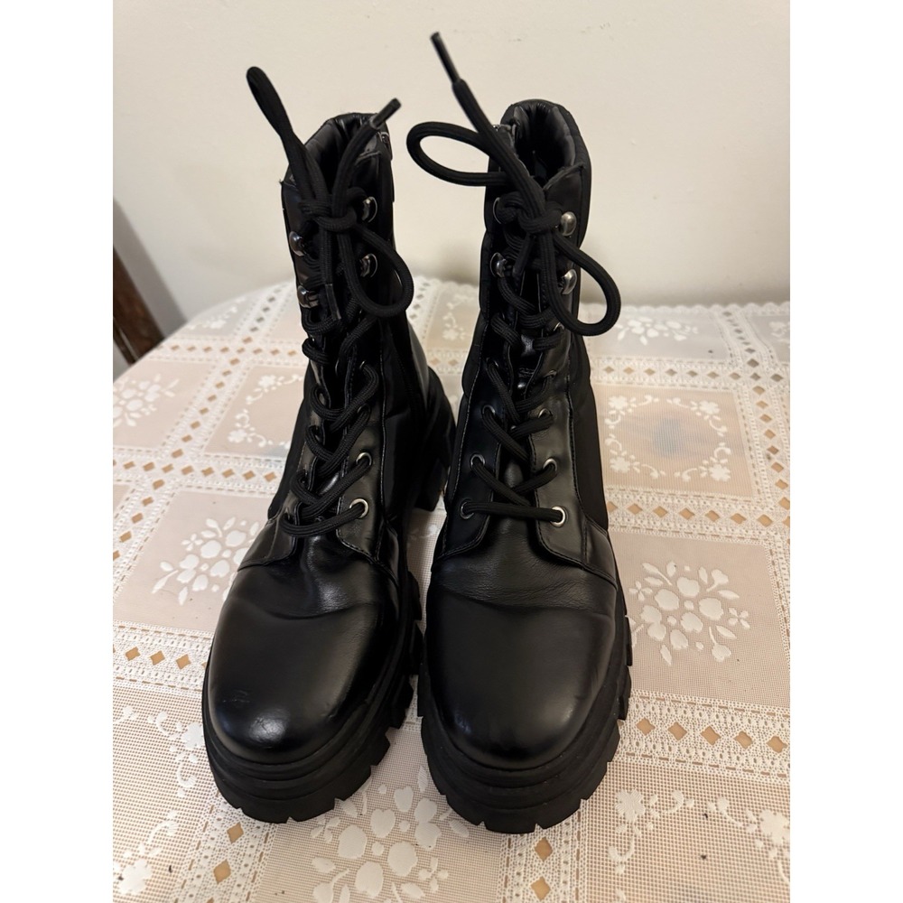 Mark Fisher Ladies Black Combat Boots Size 8.5'